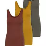 ONLY Damen Basic Tank Tops 3er Pack - Sommer Shirts Top