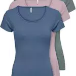 ONLY Damen Basic Sommer T-Shirts Kurzarm Langarm - XS bis XL