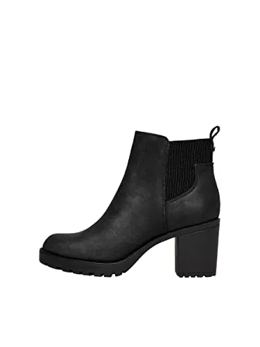 ONLY Damen Chelsea Boots mit Absatz, Ankle Stiefeletten Schuhe