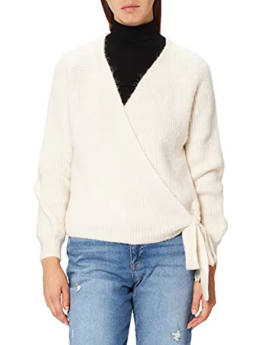 ONLY Damen Wrap Cardigan - Strickjacke mit langen Ärmeln