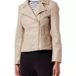 ONLY Damen Leder Bikerjacke - Weathered Teak
