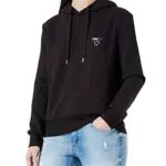 ONLY Damen Kapuzenpullover mit Logo-Print, Schwarz
