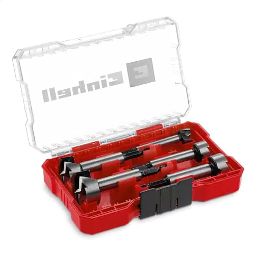 Einhell Forstnerbohrer-Set aus C65 Stahl - Präzise Bohrungen mit konischer Kopfform