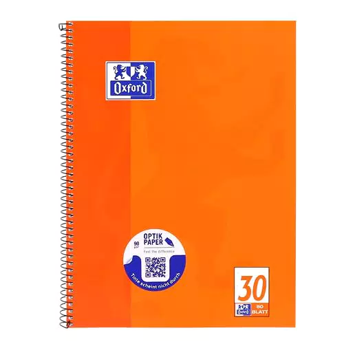 Collegeblock A4 von Oxford - Blanko - 80 Blatt