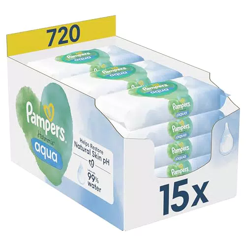 Pampers Harmonie Aqua Feuchttücher Box - Sanfter Hautschutz mit 99% Wasser