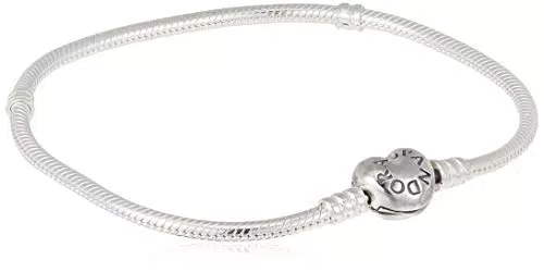 Pandora Moments Schlangen-Gliederarmband mit Herz-Verschluss aus Sterlingsilber Moments Collection