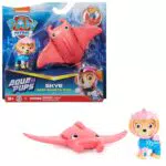 PAW PATROL, Aqua Pups - Hero Pups Actionfiguren-Set mit 1 Skye Welpenfigur und 1 Rochen Figur