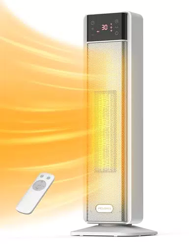 PELONIS Heizlüfter mit Thermostat und Fernbedienung, Oszillation & Timer - Energiesparend und Leise