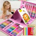 PENCCOR Premium Malset Deluxe 208-teilig Malkoffer für Kinder Anfänger Tolles-Buntstifte Set
