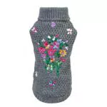Petyoung Hundepullover mit Blumenstickerei - Haustier Warmer Pullover Weiche Winterkleidung für Welpen Kleiner Mittelgroßer Hund