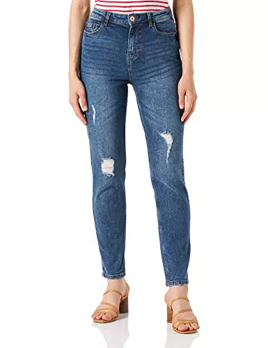 Pieces Damen Freizeithose, Medium Blue Denim - Größe S