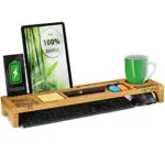 PIETVOSS Schreibtisch-Organizer aus Bambus-Holz - Desk Organizer für Tastatur