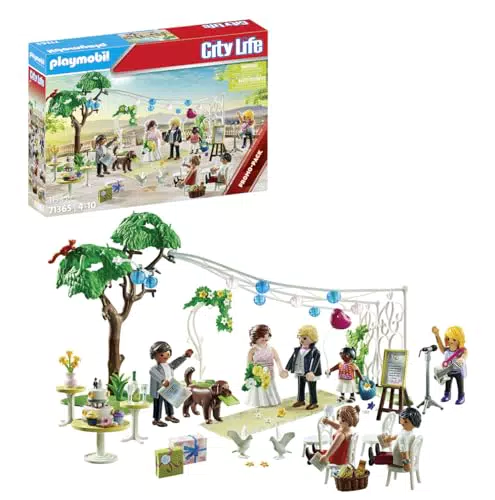 PLAYMOBIL City Life Hochzeitsfeier Spielset mit romantischer Trauung und Dekoration