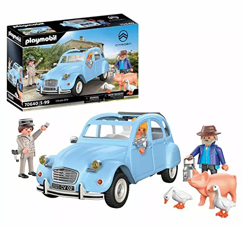 PLAYMOBIL Classic Car 70640 Citroën 2 CV, Ente mit abnehmbarem Verdeck