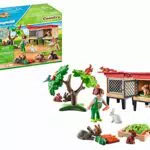 PLAYMOBIL Kaninchenstall - Nachhaltiges Spielzeug für Kinder ab 4 Jahren