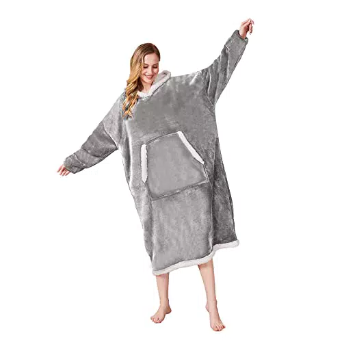 DmgicPro Hoodie Decke mit Ärmeln, Decke zum Anziehen Sweatshirt
