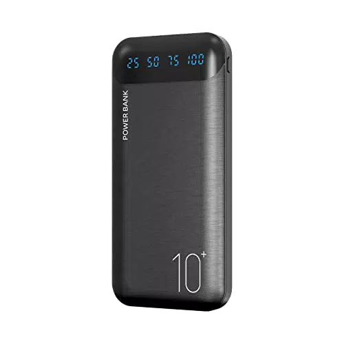 Power Bank 10000mAh Handy Tragbares Ladegerät Externer Akku Pack mit 2 USB 2.4A Ausgängen und USB C Eingang Kompatibel für Huawei iPhone 12 11 X iPad Samsung Galaxy S20 Android Tablette Mehr