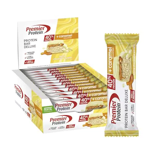 Premier Protein High Protein Bar Chocolate Caramel 16x40g - High Protein Low Sugar Riegel + Palmölfrei