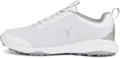 PUMA Herren Fusion Pro Golfschuh, White Silver Flat Hellgrau