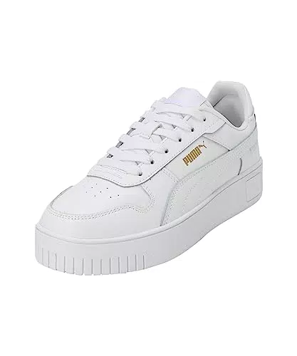 Puma Women Carina Street Sneakers, Puma White-Puma White-Puma Gold