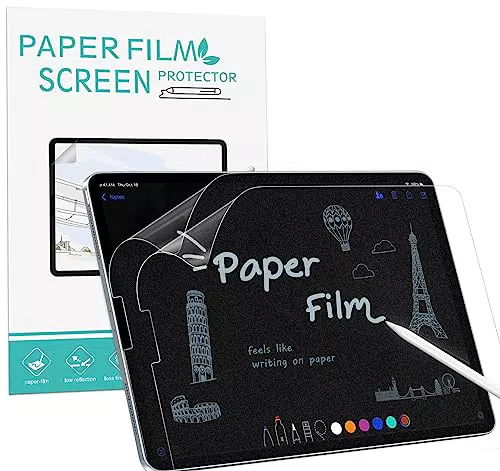 PYS (2 Stück Papier Schutzfolie für iPad Pro 12, 9" 2022 2021 2020 2018 3. 4. 5. 6. Generation Matte Papierfolie zum Zeichnen Schreiben Notizen machen wie auf Papier