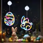 Ostern Fenster Lichterkette mit Timer und Saugnäpfen - Batteriebetrieben