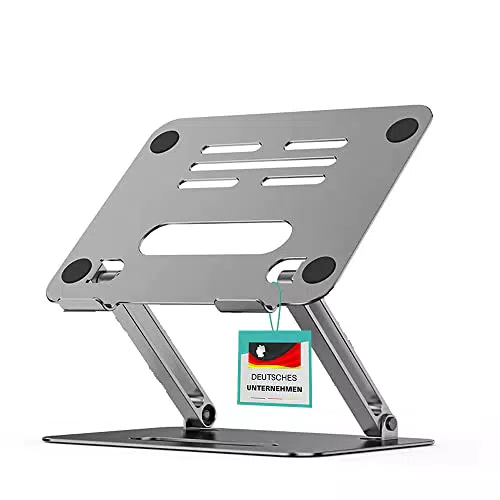 QIMIN Laptop Ständer Aluminium Höhenverstellbar Laptop Stand Notebookständer and Kompatibel für Laptop MacBook