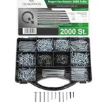 QUADRIOS GmbH Stahlnagel-Sortiment 2000 Teile verschiedene Nägel Teppichnägel Drahtnägel