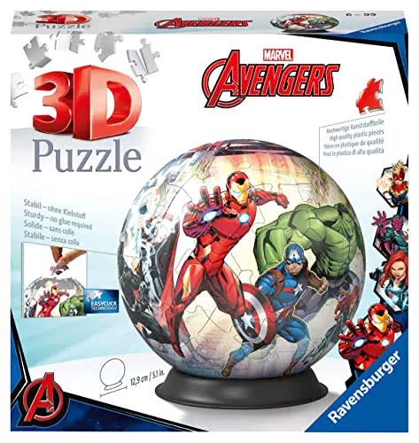 Ravensburger 3D Puzzle Avengers - Puzzle-Ball für Superhelden und Marvel-Fans ab 6 Jahren