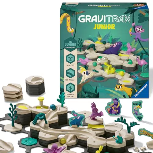 Ravensburger GraviTrax Junior Starter-Set L Jungle -Erweiterbare Kugelbahn für Kinder