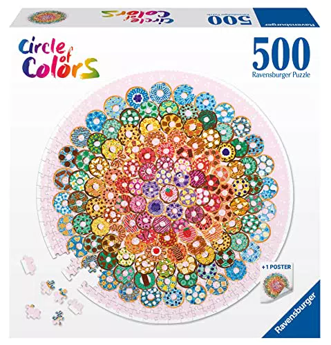 Ravensburger Puzzle 17346 - Circle of Colors Donuts - 500 Teile Rundpuzzle für Erwachsene und Kinder ab 12 Jahren