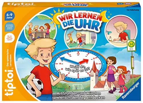 Ravensburger tiptoi Spiel 00126 - Wir lernen die Uhr - interaktives Lernspiel ab 6 Jahren