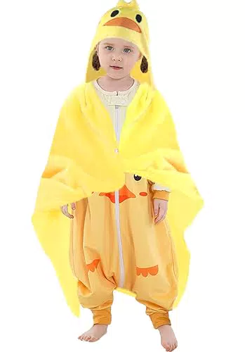 Rayson Kuscheldecke Flauschig mit Kapuze Kinder Poncho Winter Warm Weich Korallenvlies Kuschelpullover für Ungen und Mädchen Sofadecke Geschenke 80X100CM