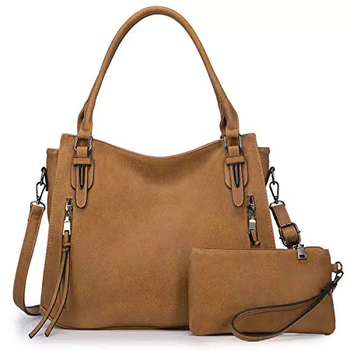 Realer Handtaschen Damen Lederimitat Umhängetasche Designer Taschen Hobo Taschen Mittel Hellbraun