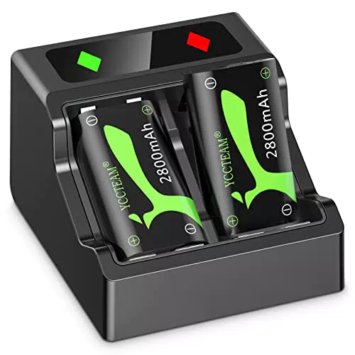 Rechargeable Battery Packs für Xbox Series X|S, YCCteam Große Kapazität 2x2800mAh Xbox Rechargeable Battery Pack