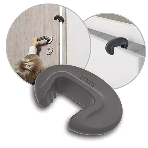 Sicherheits-Türstopper von reer, Finger-Klemmschutz für Türen, dezentes Design