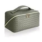 Kosmetiktasche aus PU-Leder mit großem Fassungsvermögen und Trennwand