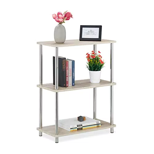 Relaxdays Standregal mit 3 Ebenen aus MDF und Metall, multifunktional, offen - 76x60x30 cm