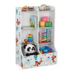 Kinderregal Relaxdays mit Hundemotiv, 8 Fächer aus MDF - Bunt