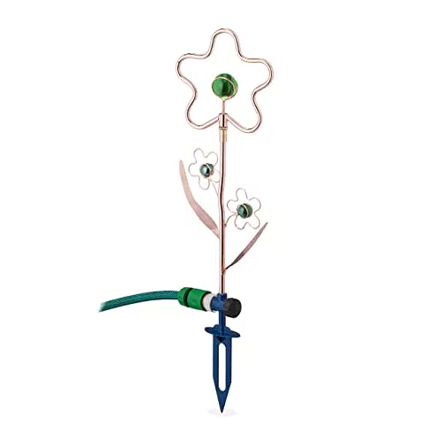 Relaxdays Rasensprenger Blume, 3/4 Zoll, mit Erdspieß