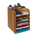Relaxdays Schreibtisch Organizer mit Dokumentenablage