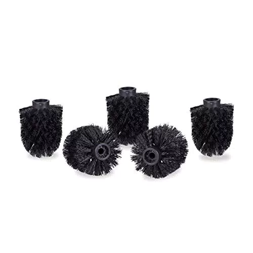 Relaxdays WC Bürstenkopf Ersatz im 5er Set, 9,5mm Gewinde, Durchmesser 7 cm