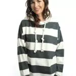 ROADSIGN australia Damen Sweatpullover mit Kapuze, Kordelzug mit Knotendetails
