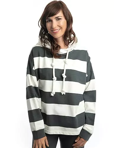 ROADSIGN australia Damen Sweatpullover mit Kapuze, Kordelzug mit Knotendetails