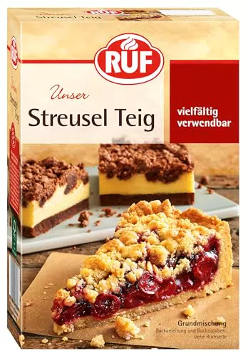 RUF Streusel Kuchen Backmischung für veganen Obst-Kuchen mit Pudding