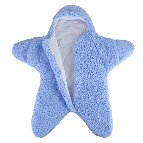 Ruiqas Baby mit Kapuze Schlafsack Starfish Neugeborenen Säuglingsfleece Swaddle Die Decke Kinderwagen Wrap für 0-8Monate Jungen Mädchen
