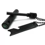 Feuerstahl von Rummershof für Outdoor & Survival: Magnesium Feuerstarter mit Kette und Kompass