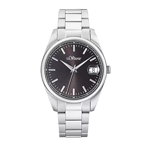 s.Oliver Armbanduhr Herren Quarzuhr Analog, mit Edelstahl Armband