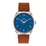 s.Oliver Armbanduhr Herren Quarzuhr Analog, mit Leder Armband