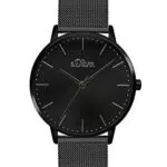 s.Oliver Damen Analog Quarz Armbanduhr mit Leder Armband SO-3442-LQ